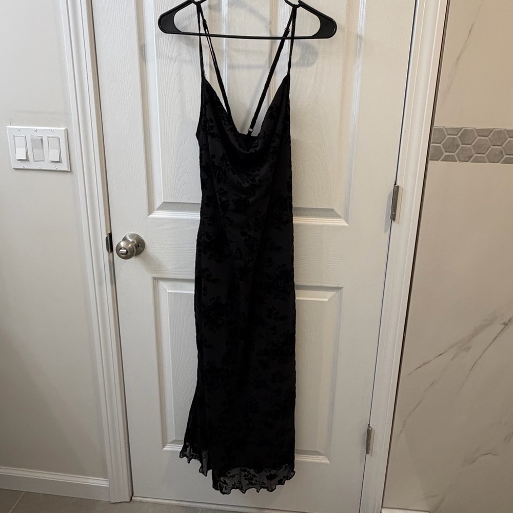 SHEIN Black Cowl Neck Dress